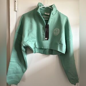 YoungLA For Her Mint Green Cropped Sweatshirt, Size XS